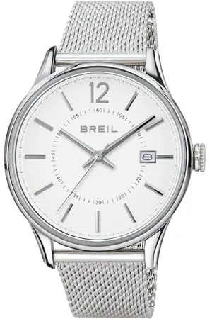 Breil Uhr Herren Contempo Ziffernblatt Weiss Bewegung NUR Zeit Quartz e Bracelet Stahl Silber TW1561