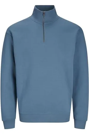 JACK & JONES Male Sweatshirt mit halbem Reißverschluss Einfarbig Sweatshirt mit halbem Reißverschluss