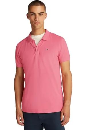 Tommy Hilfiger Herren Poloshirt Kurzarm Placket Slim Fit, Rosa (Preppy Pink), XXL