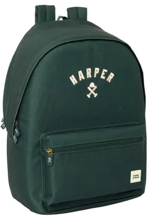 Safta Harper & Neyer Green Rucksack für Laptops mit 39,6 cm (15,6 Zoll) und USB, ideal für Jugendliche verschiedener Altersgruppen, recyceltes Gewebe, bequem und vielseitig, Qualität und