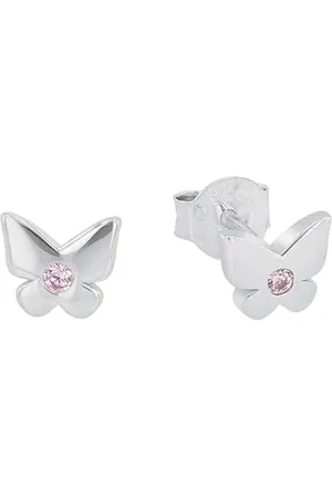 Prinzessin Lillifee Ohrstecker 925 Sterling Mädchen Kinder Ohrschmuck, mit Zirkonia synth., 0,5 cm, , Schmetterling, Kommt in Schmuck Geschenk Box, 2035984