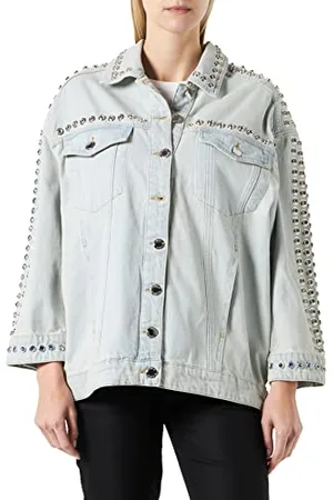 Pinko Damen Paddle Denim + Strass Jacke, PJN_WASCHBLEACH Heller, XS