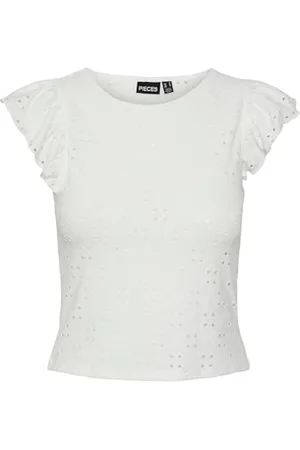Pieces® Pcmimi Sl O-Neck Frill Top Bc