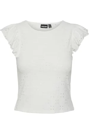 Pieces® Pcmimi Sl O-Neck Frill Top Bc