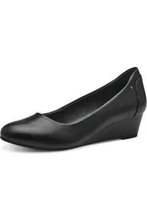 Jana Damen Pumps mit Keilabsatz Vegan, (Black), 40 EU