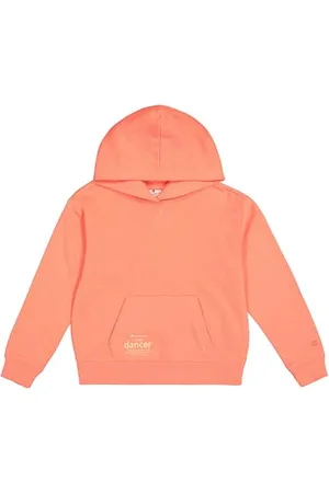 Champion Legacy Emotional Dance G (405013) – Ultraleichtes, weiches, kompaktes Fleece-Kapuzenpullover (240 g), Erdbeersorbet (DBR), 5–6 Jahre (XS), Mädchen FW24