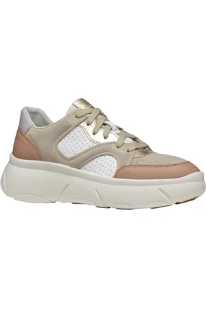 Geox Damen D Nebula 2.0 X B Sneaker, White/Nude, 41 EU