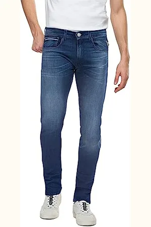 Replay Herren Jeans Grover Straight-Fit mit Power Stretch, (Blau), 38W / 32L