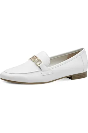 Marco Tozzi By Guido Maria Kretschmer Damen Slipper aus Leder Elegant, Weiß , 38 EU