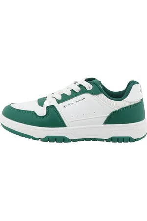 TOM TAILOR 9570100001 Sneaker, White-Green, 40 EU