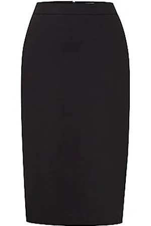 Ichi IHKATE SUS OFFICE SK Damen Kurzer Rock Midi-Pencilskirt mit Schlitz Stretch Slim-Fit, Größe:S, Farbe: