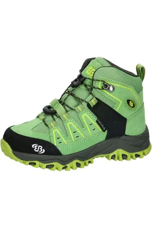 BRUTTING Mount Pinos High Kids Trekkingsstiefel, Grün/Schwarz/Lemon, 40 EU