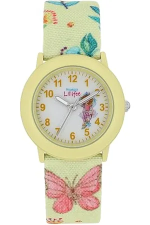 Prinzessin Lillifee Armbanduhr Mädchen Kinder Quarzuhr Analog, mit Textil Armband, 3 bar Wasserdicht, Kommt in Uhren Geschenk Box