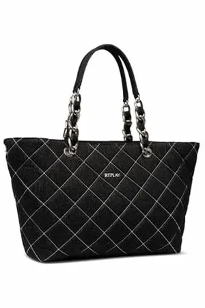Replay Damen Tasche aus Baumwolle, Schwarz (Denim Black 492), Onesize
