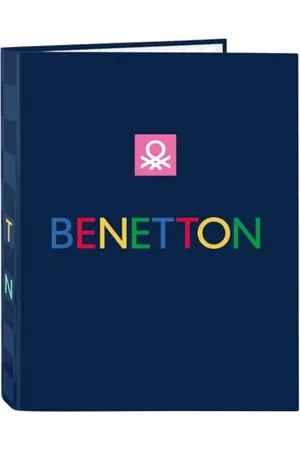 Safta Benetton Damero Ringbuch mit 4 Ringen, ideal für Kinder verschiedener Altersgruppen, bequem und vielseitig, Qualität und Widerstandsfähigkeit, 26,5 x 33 cm, , M, Casual