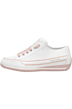 Candice Cooper Janis Strip CHIC S-Sneakers aus Leder-Weiß, Weiß-Rosa 36