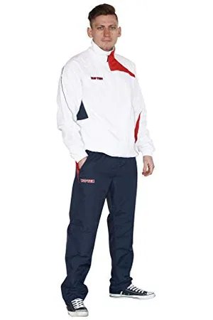 Top Ten Trainingsanzug „Premium“ - Gr. M = 170 cm, Weiss-dunkelblau