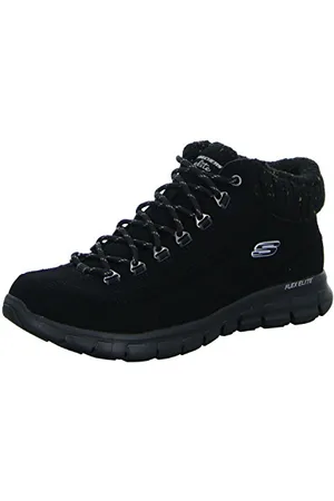 Skechers Damen Synergy Winter Nights Kurzschaft Stiefel, Black Trubuck/Trim #l, 35 EU