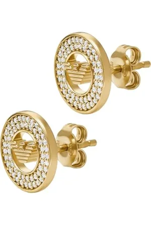 Emporio Armani Damen Ohrringe aus Edelstahl oder Halbedelsteinen mit Push-Back-Verschluss, Weiches Gold