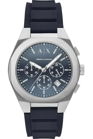 Armani Exchange Herren Analog Quarz Uhr mit Silikon Armband AX4185