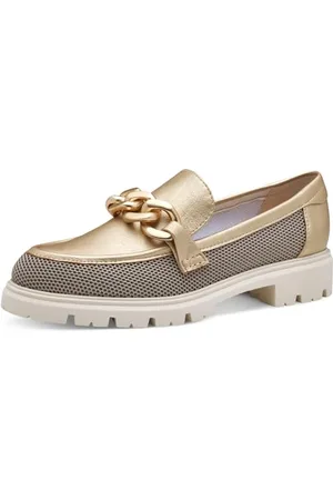 Marco Tozzi Damen Slipper Elegant Vegan, Gold , 42 EU