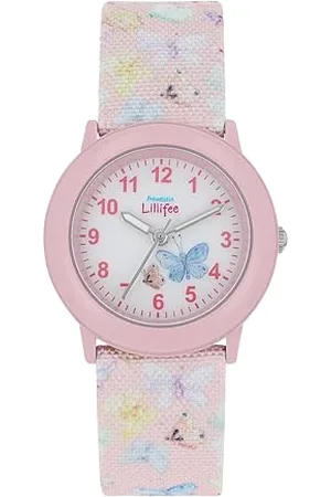 Prinzessin Lillifee Armbanduhr Mädchen Kinder Quarzuhr Analog, mit Textil Armband, Rosa, 3 bar Wasserdicht, Kommt in Uhren Geschenk Box, 2037730
