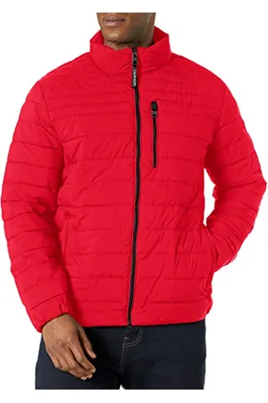 Calvin Klein Herren Full Zip Down Puffer Coat Jacke, tiefes rot, XL