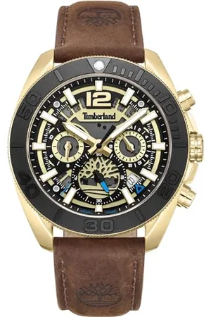 Timberland Herren Analog Quarz Uhr mit Leder Armband TDWGF0041702