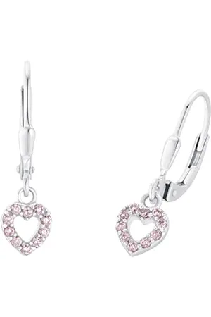 Prinzessin Lillifee Ohrhänger 925 Sterling Silber Mädchen Kinder Ohrschmuck, mit Zirkonia synth., 2,1 cm, Herz, Kommt in Schmuck Geschenk Box