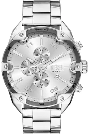 Diesel Herren Analog Quarz Uhr mit Edelstahl Armband DZ4677