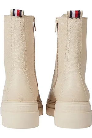 Tommy Hilfiger Damen Low Boot Stiefel Monochromatic Lace Up Stiefeletten, Beige (Classic Beige), 37