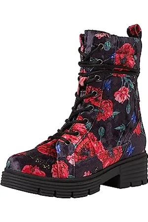 Jana Damen Stiefeletten mit Absatz mit Schnürsenkeln und Reißverschluss Blockabsatz Weite H Mehrweite, (Multicolor), 38 EU