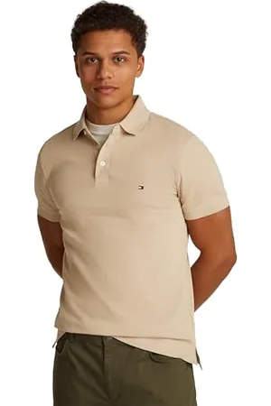 Tommy Hilfiger Herren Poloshirt Kurzarm 1985 Slim Fit, Beige (Sandalwood), XS