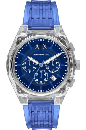 Armani Exchange Watch for Men, Chronograph Movement and 46mm Case Size with Stainless Steel, Leather or Silicone Strap