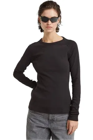 G-Star Damen Slim Rib Keyhole Top, , L