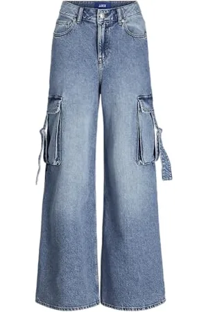 JJXX Damen JXTOKYO Wide Cargo MW Jeans DNM Jeanshose, , 28W x 32L