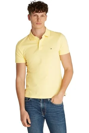 Tommy Hilfiger Herren Poloshirt Kurzarm 1985 Slim Fit, Gelb (Citronella), L