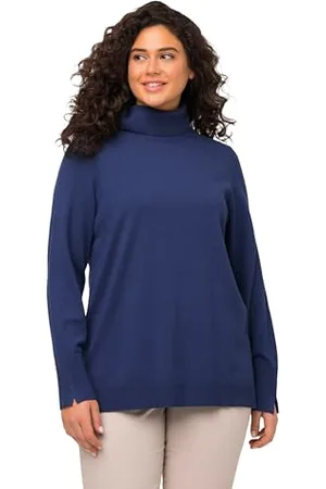 Ulla Popken Damen, große Größen, Rollkragenpullover, breite Rippbündchen, Langarm