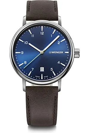Wenger Analoge Herren-Quarzuhr mit Armband aus Edelstahl 01.1731.116, Band