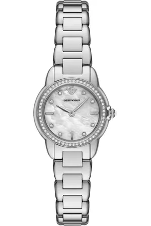 Emporio Armani Watch for Women, Three Hand Quartz Movement and 32mm Case Size with Stainless Steel, Leather or Silicone Strap , 26MM