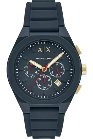 Armani Exchange Watch for Men, Chronograph Movement and 46mm Case Size with Stainless Steel, Leather or Silicone Strap