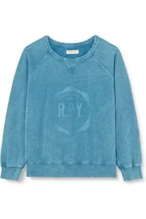 Replay Jungen Sweatshirt 100% Baumwolle, (Blau), 12 Jahre