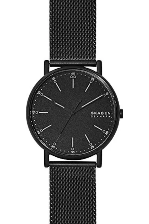 Skagen Herrenuhr Signatur, Dreizeiger Uhrwerk, 40mm Midnight Edelstahlgehäuse mit EdelstahlMeshband, SKW6579