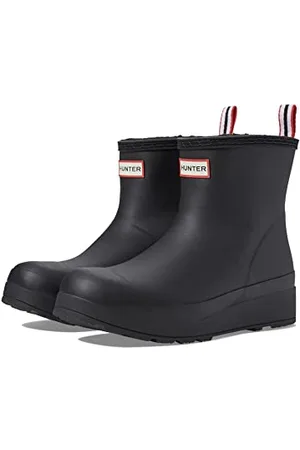 Hunter Play Vegan Shearling Insulated Short Womens Wellington Boots 38 EU Black