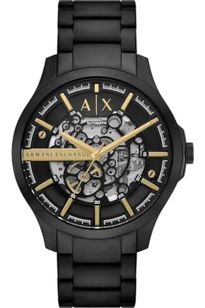 Armani Exchange Watch for Men, Automatic Movement and 46mm Case Size with Stainless Steel, Leather or Silicone Strap