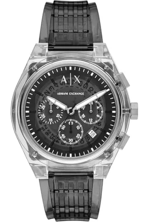 Armani Exchange Watch for Men, Chronograph Movement and 46mm Case Size with Stainless Steel, Leather or Silicone Strap
