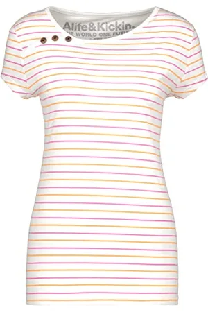 alife kickin ALIFE and Kickin JuliaAK Z Shirt – Damen T-Shirt – Bequemes Kurzarm Shirt für Alltag & Freizeit – Perfekt für Sommer & Übergangszeiten White M