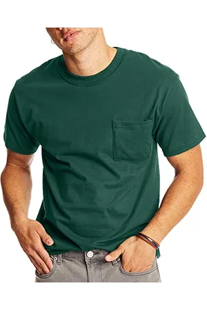 Hanes Herren Heavyweight Pocket T-Shirt, Beefy-T Full-Cut Cotton Pocket Tee für Männer, Crewneck T-Shirt für Männer, 1er oder 2er Pack, , Mittel