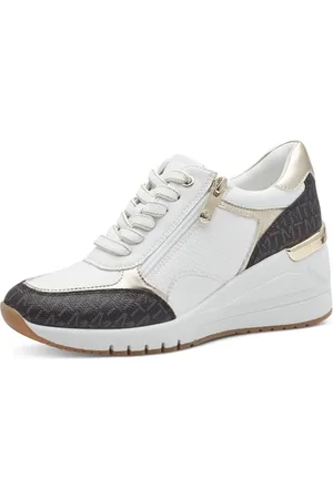 Marco Tozzi Damen Wedge Sneaker Freizeit mit Keilabsatz, Weiß , 38 EU