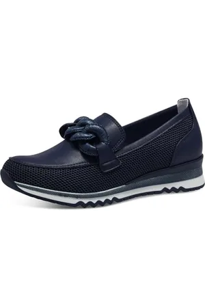 Marco Tozzi Damen Slipper mit Keilabsatz Bequem, Blau , 41 EU